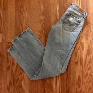 LIKE NEW DESTROYED LIGHT WASH AEROPOSTALE JEANS